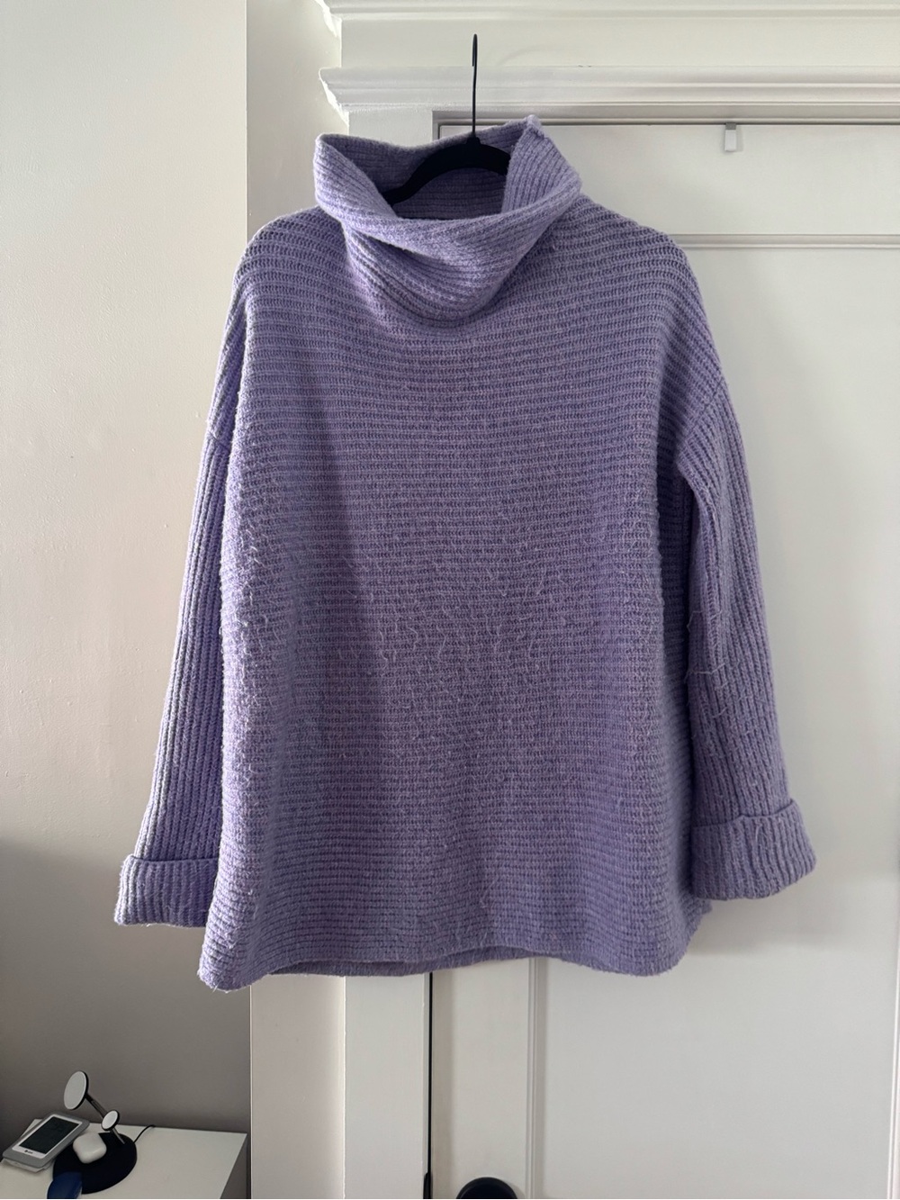 Pilcro Lavender Turtleneck Sweater - Soft Lilac Knit